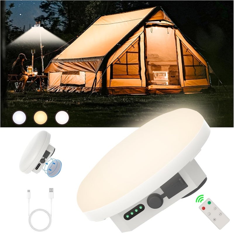 Amkulop Camping Tent Light LED Rechargeable Portable Hanging Lantern with Remote,IPX5 Waterproof Outdoor Lights with Battery Power, Camp Lamp Light for Glamping Indoor Outages Car Repair - Image 1